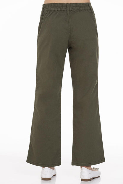 Girl's Wide Leg Gabardine Trousers 9-14 Years Lx249