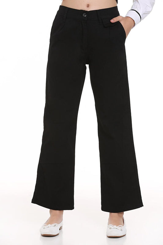 Girl's Wide Leg Gabardine Trousers 9-14 Years Lx249