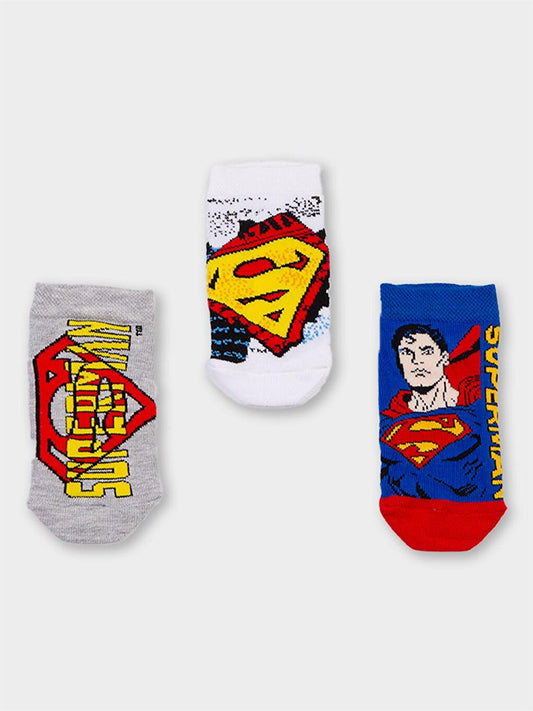 Superman Licensed Boy's 3 Pairs Booties Socks 21084