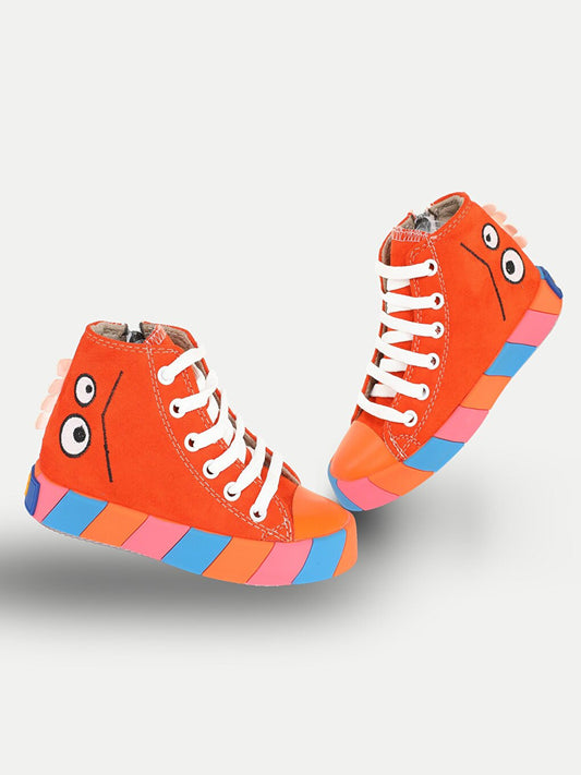 Monster Orange Suede Boys Sneakers