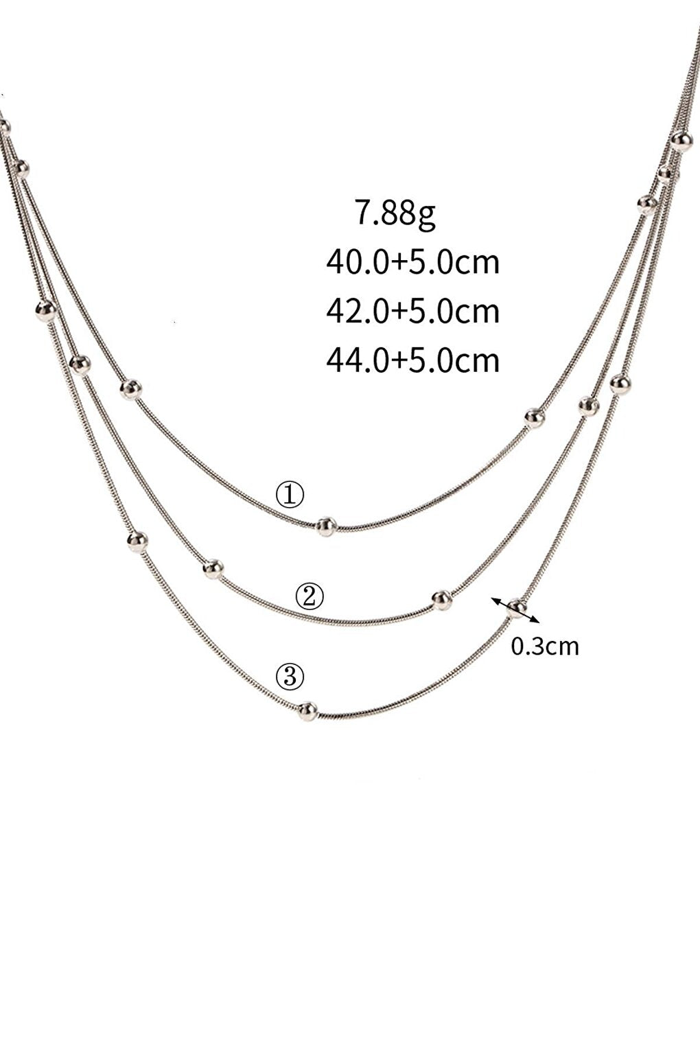 Stainless Steel 3 Row Bulk Chain Necklace