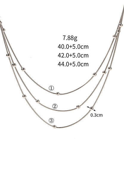 Stainless Steel 3 Row Bulk Chain Necklace