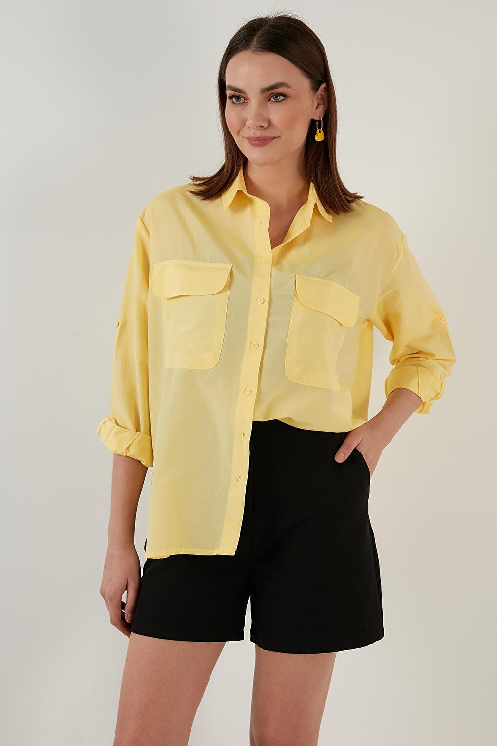 Oversize Pocketed Cotton Shirt 51440994