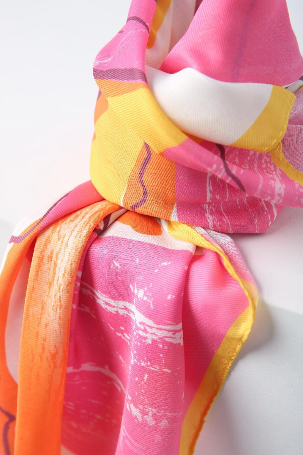 Orange Patterned Cotton Nora Scarf