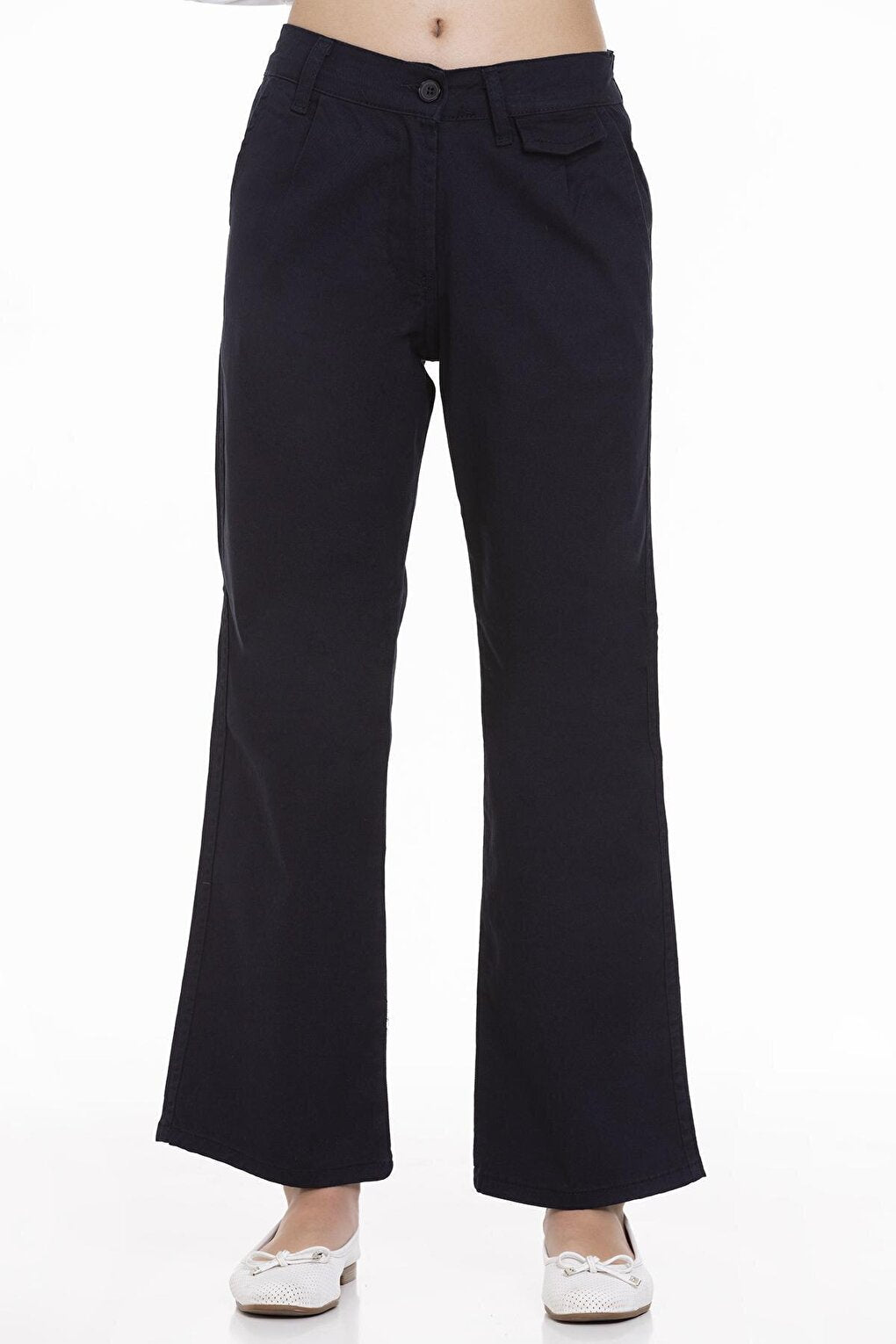 Girl's Wide Leg Gabardine Trousers 9-14 Years Lx249