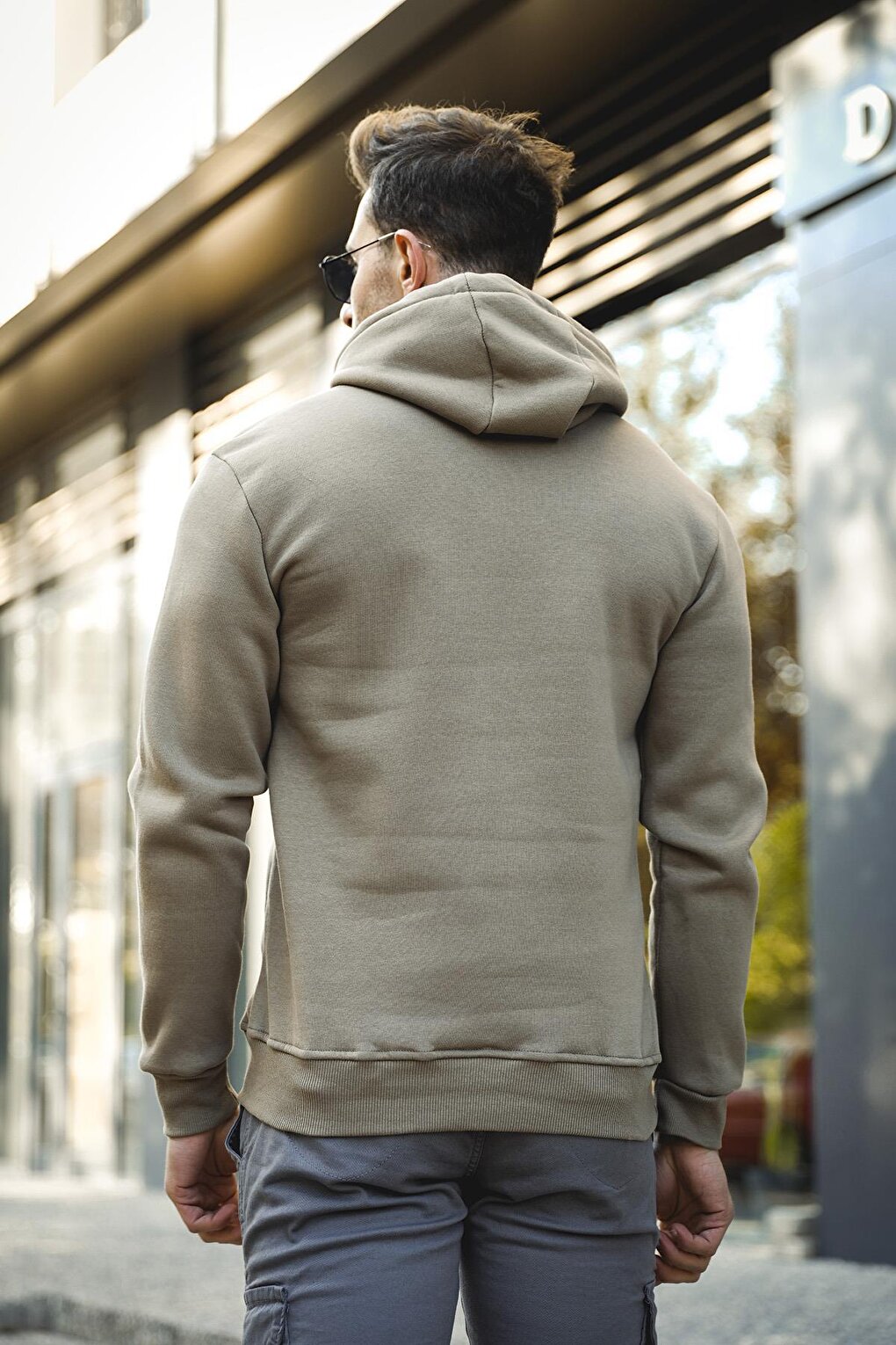 Joachim Three Thread Rose Gold Semi Oversize Hooded Basic Men's Sweatshirt