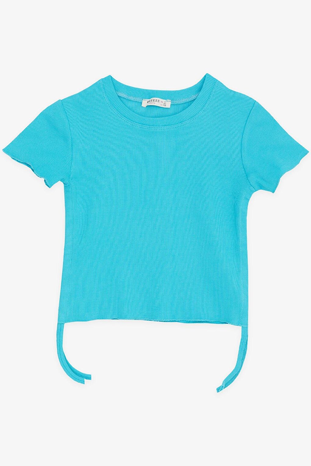 Girl's T-Shirt Turquoise with Gathered Sides (Ages 8-14)