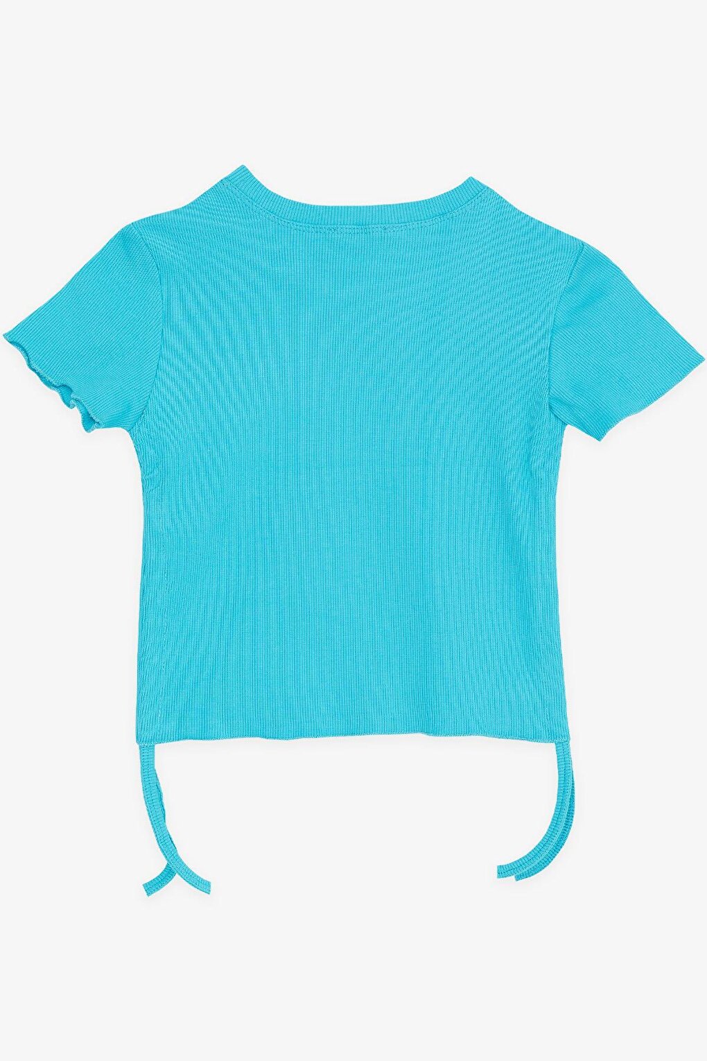 Girl's T-Shirt Turquoise with Gathered Sides (Ages 8-14)