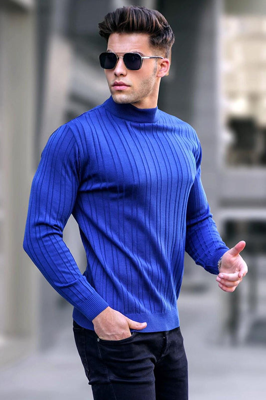 Indigo Half Turtleneck Knitwear Sweater 5786