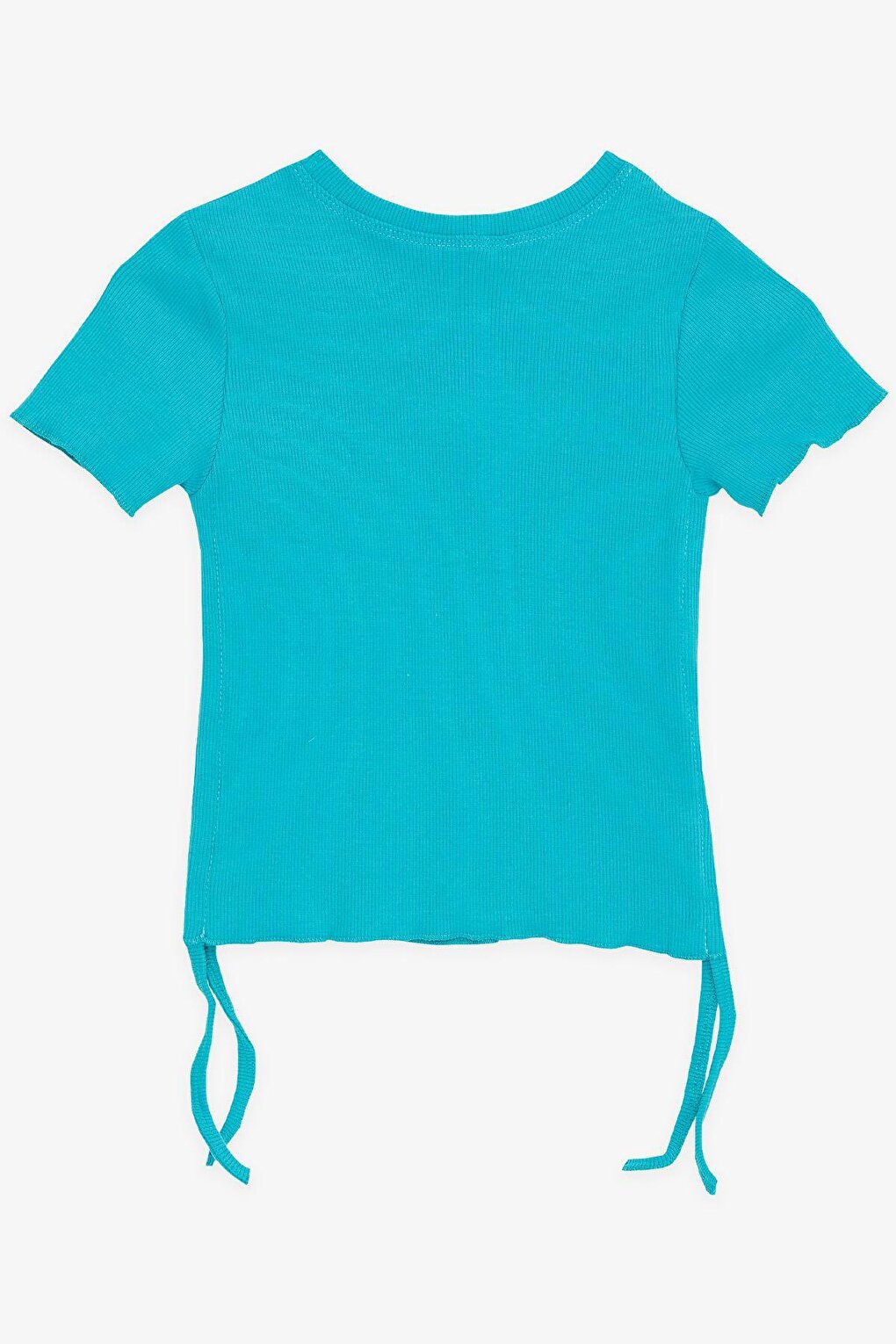 Girl's T-Shirt Turquoise with Gathered Sides (Ages 8-14)