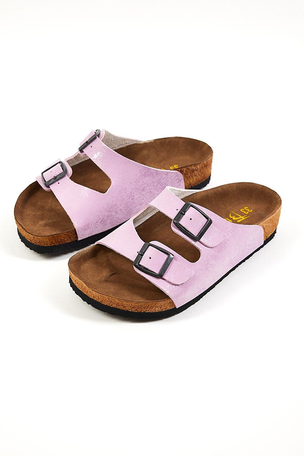 Children's Unisex Lilac Comfortable Poly Sole Double Buckle Nubuck Sandals