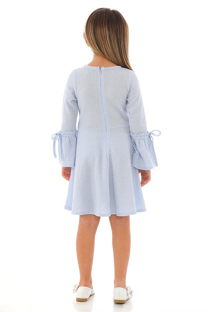 Girl's Blue Colored Long Sleeve Dress