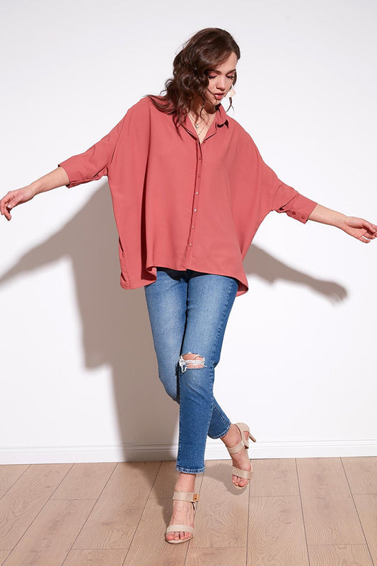 Three Quarter Sleeve Oversize Shirt 6051970