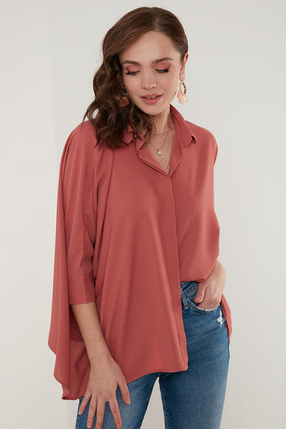 Three Quarter Sleeve Oversize Shirt 6051970