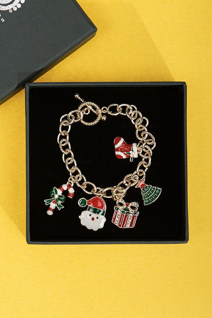 Christmas Figured Charm Dangle Bracelet