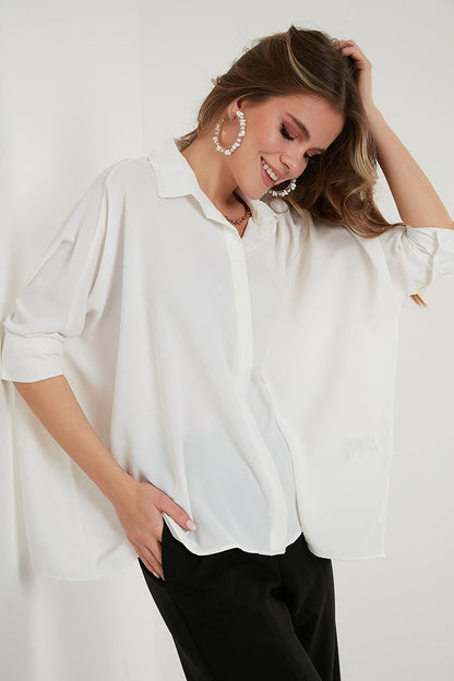 Three Quarter Sleeve Oversize Shirt 6051970