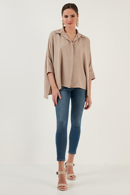 Three Quarter Sleeve Oversize Shirt 6051970