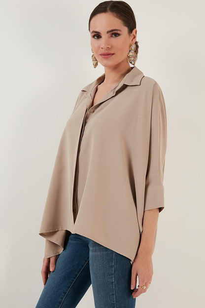 Three Quarter Sleeve Oversize Shirt 6051970