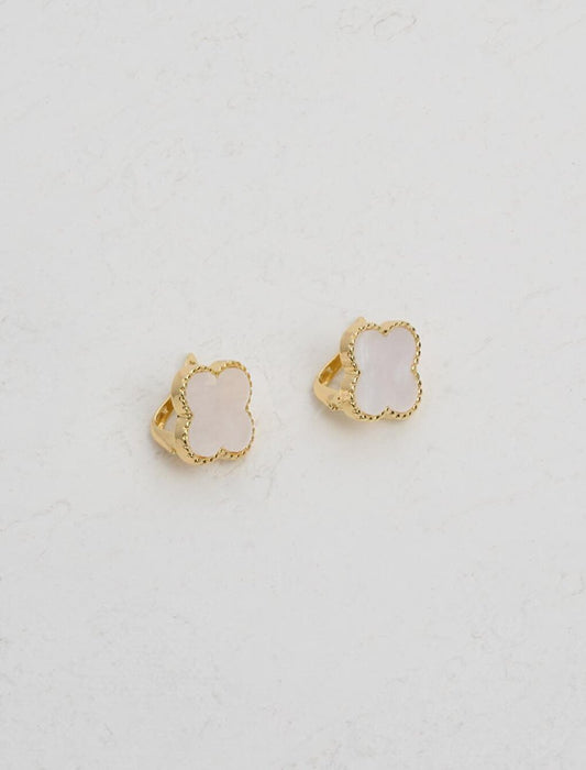 Gold Stylish Flower Figured Earrings