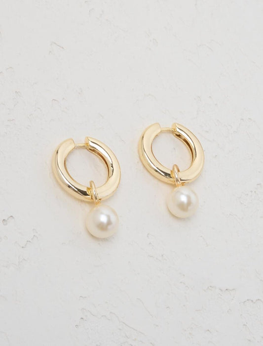 Stylish Clip Earrings with White Pearls