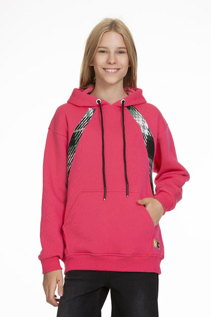 Girl 3 Thread - Thick - Hooded Sweatshirt 9-14 Years Lx168