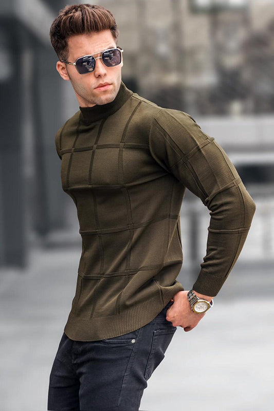 Khaki Turtleneck Knitwear Sweater 5784