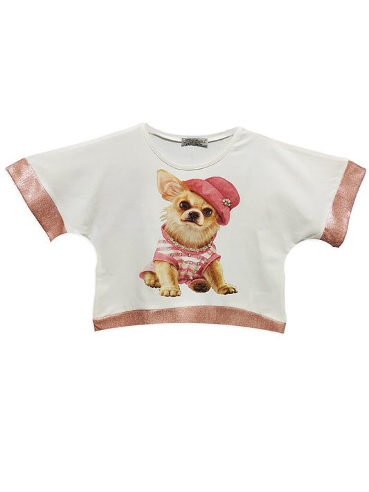 Girl's Dog Print T-Shirt