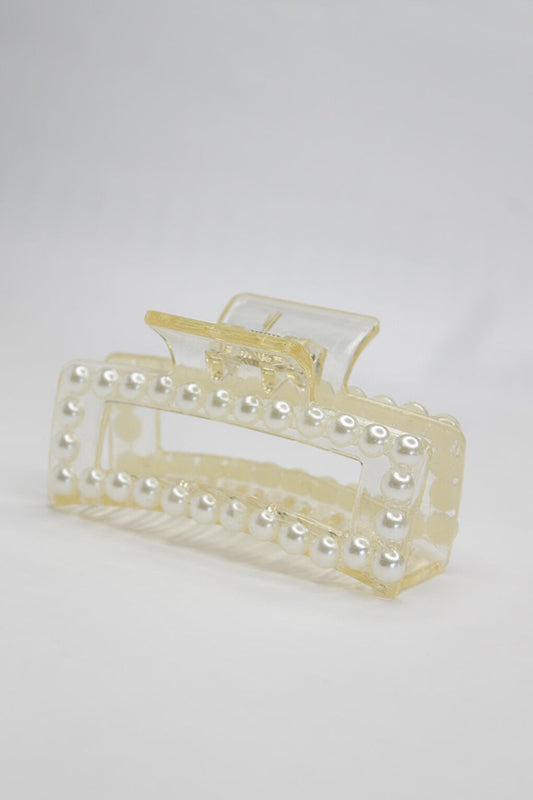 Pearl Rectangular Transparent Latch Clasp