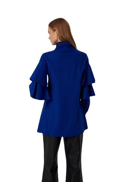 Ruffle Detailed Saks Shirt