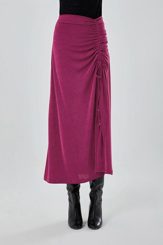 Gathered Fuchsia Buzy Skirt