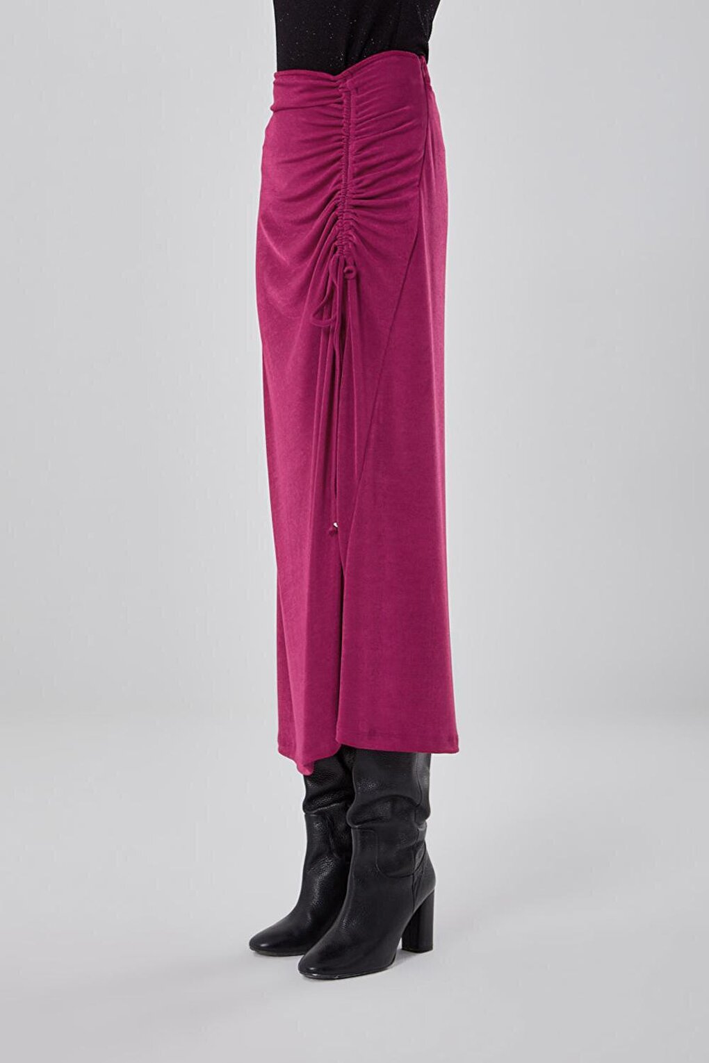 Gathered Fuchsia Buzy Skirt