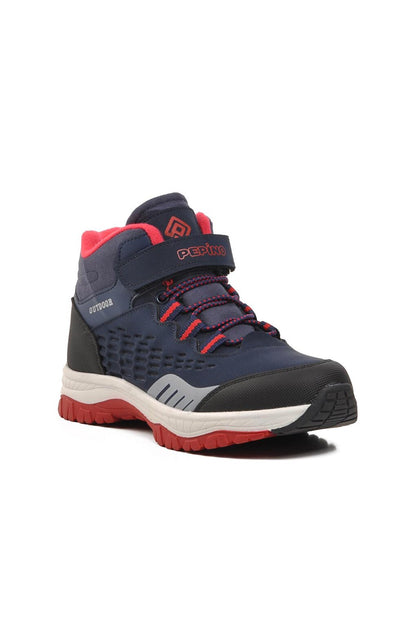 Pepino 1391-F Navy Blue-Red Children's Outdoor Boots with Fleece Inside