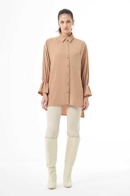 Patterned Textured Tan Tunic