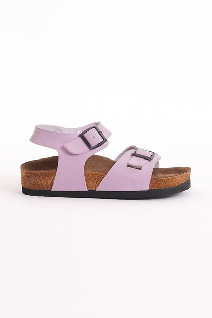 Children's Unisex Lilac Comfortable Poly Sole Double Buckle Sandals