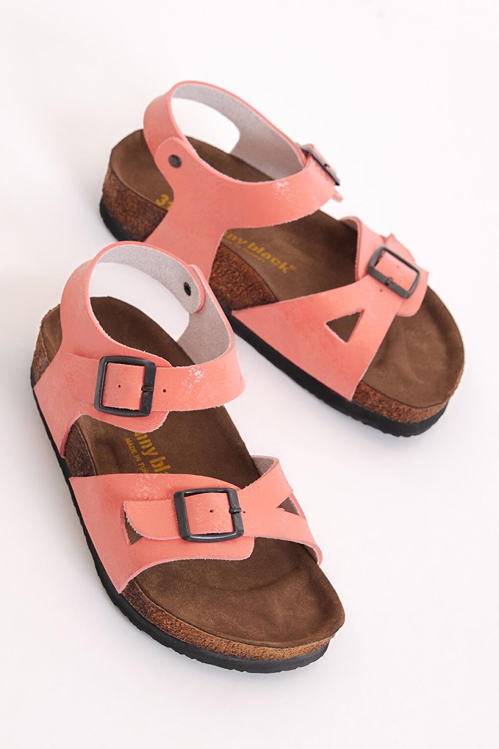 Children's Unisex Pomegranate Blossom Comfortable Poly Sole Double Buckle Sandals