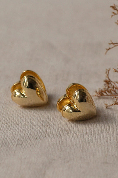 Double Sided Heart Huggie Women's Earrings