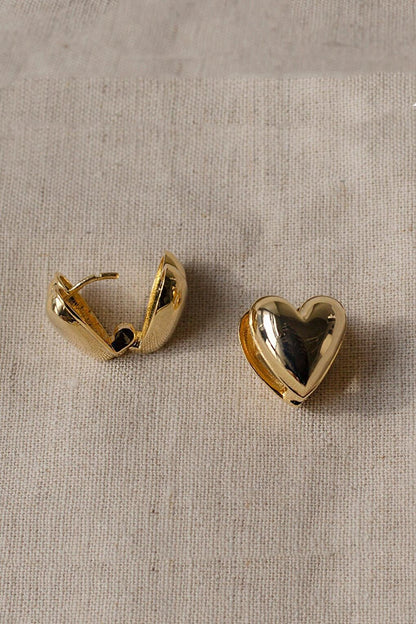 Double Sided Heart Huggie Women's Earrings