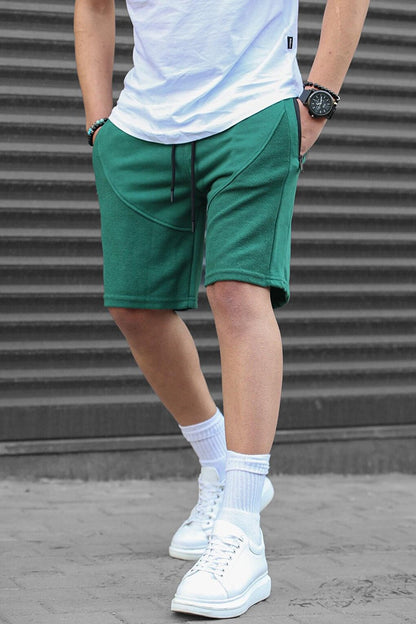 Dark Green Men's Basic Capri Shorts