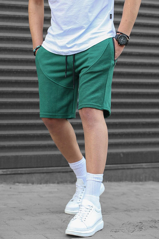 Dark Green Men's Basic Capri Shorts