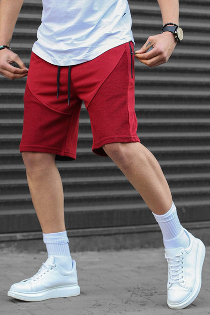 Claret Red Men's Basic Capri Shorts