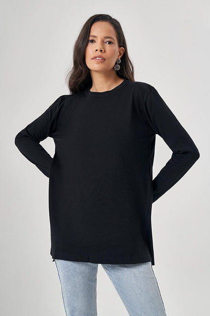 Lurex O-Neck Knitwear Black Tunic