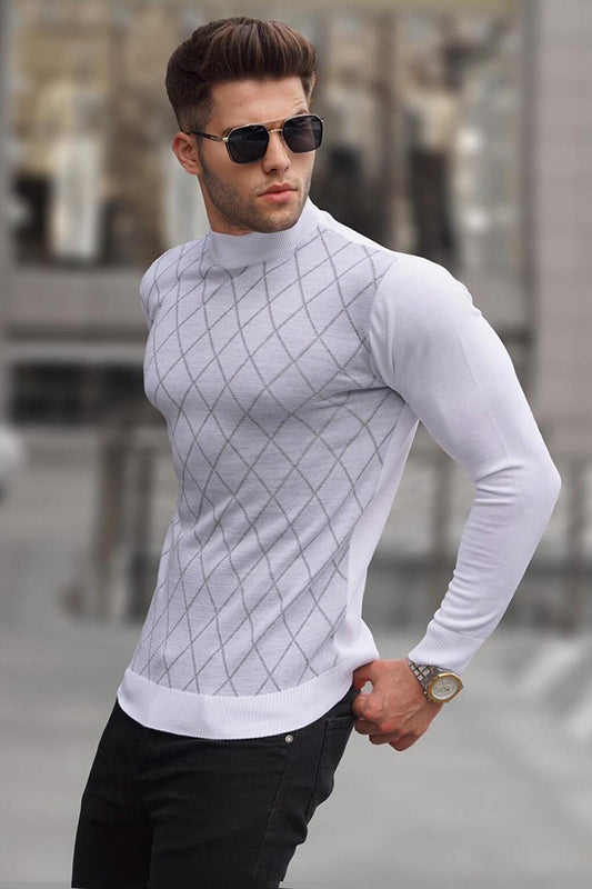 Ecru Turtleneck Knitwear Sweater 5785