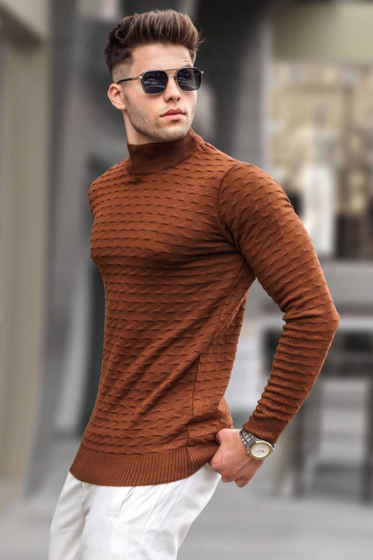 Camel Turtleneck Knitwear Sweater 5762