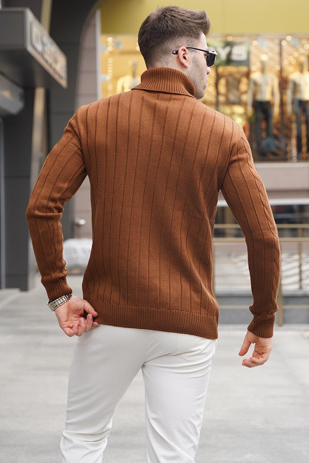 Camel Turtleneck Knitwear Sweater 5763