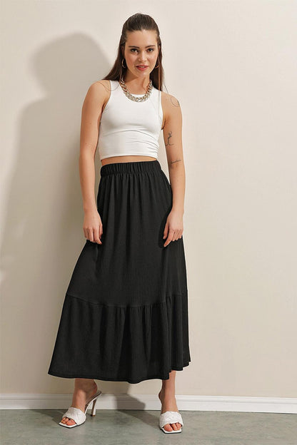 1886 Long Knitted Skirt - Black