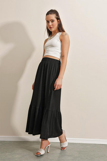 1886 Long Knitted Skirt - Black