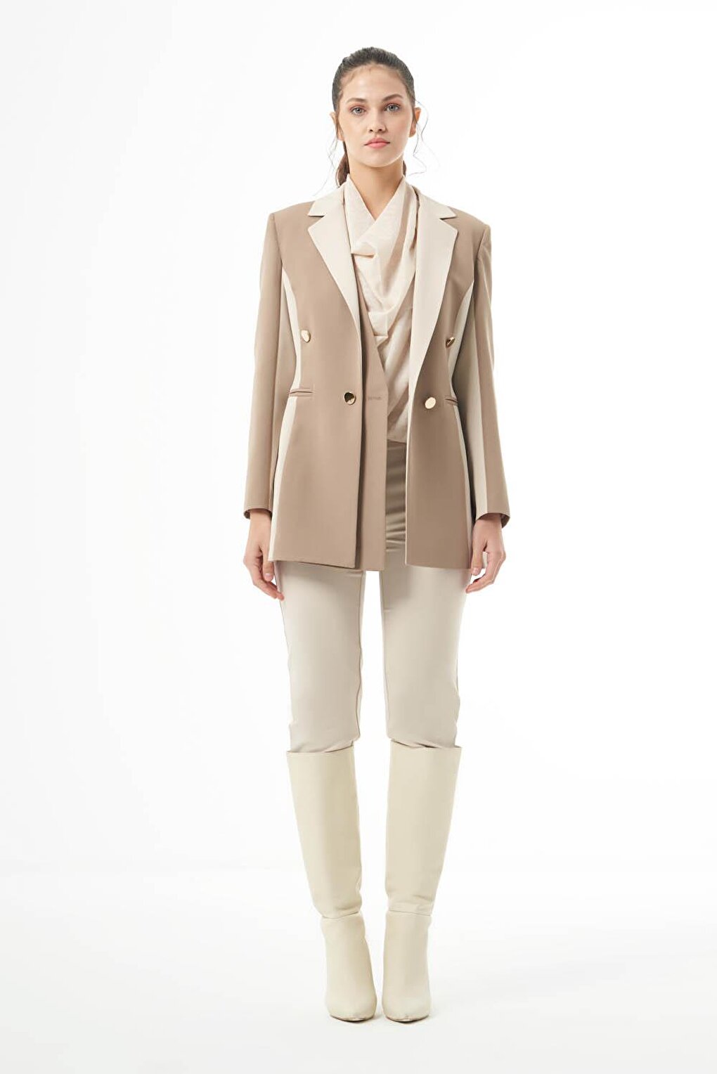 Design Color Blocked Mink-Beige Jacket