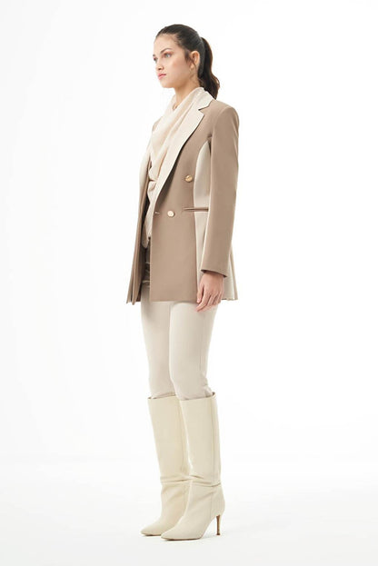 Design Color Blocked Mink-Beige Jacket