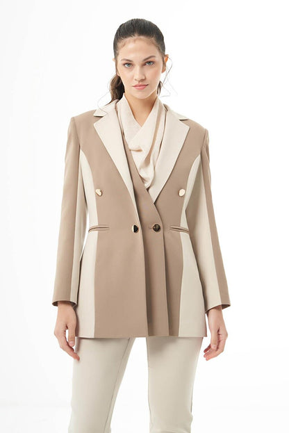 Design Color Blocked Mink-Beige Jacket