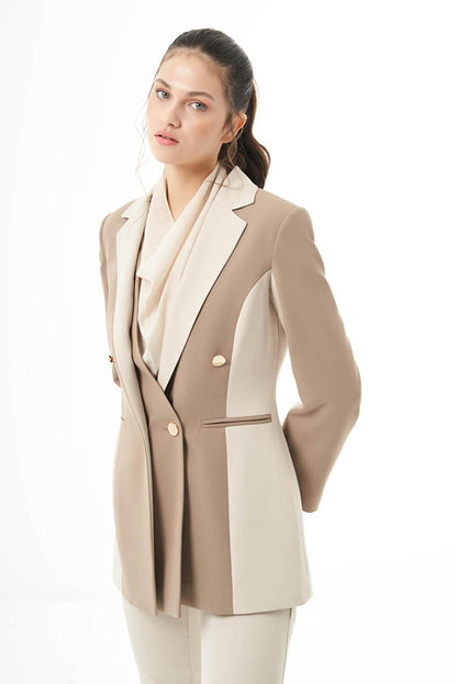 Design Color Blocked Mink-Beige Jacket